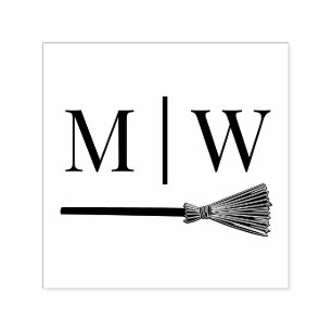 Spring over de bezem B koppel trouw 2 initieel mon Zelfinktende Stempel