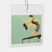 Spring over Hurdle Art Keramisch Ornament (Rechts)