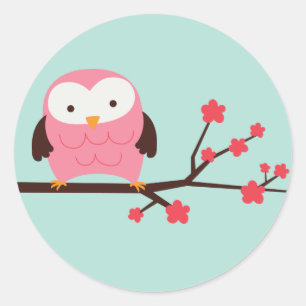 Spring Owl Ronde Sticker