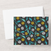 Spring Paardebloem Bloemen en Bladeren Design All In One Uitnodiging (Achterkant)