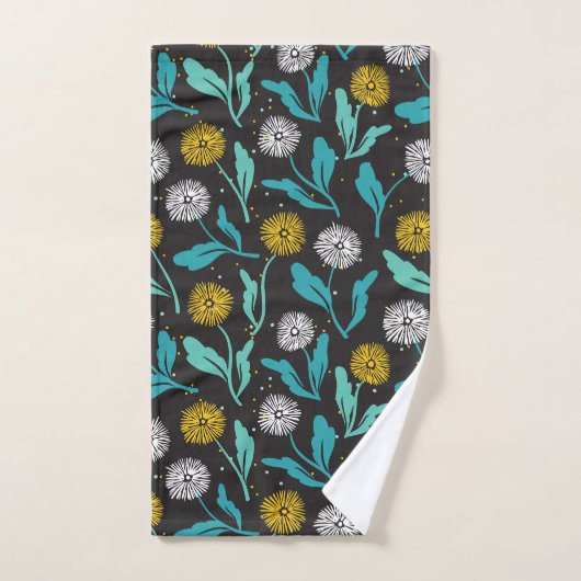 Spring Paardebloem Bloemen en Bladeren Design Bad Handdoek (Handdoek)