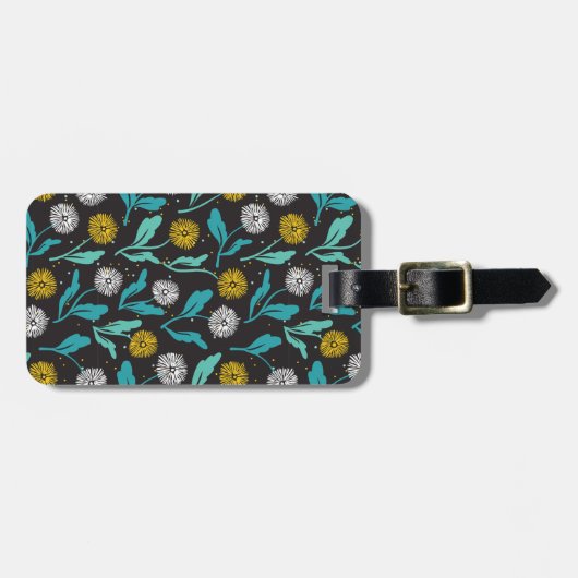 Spring Paardebloem Bloemen en Bladeren Design Bagagelabel (Voorkant horizontaal)