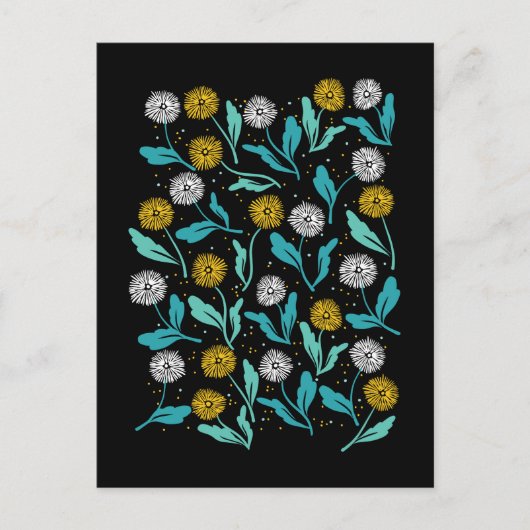 Spring Paardebloem Bloemen en Bladeren Design Briefkaart (Voorkant)