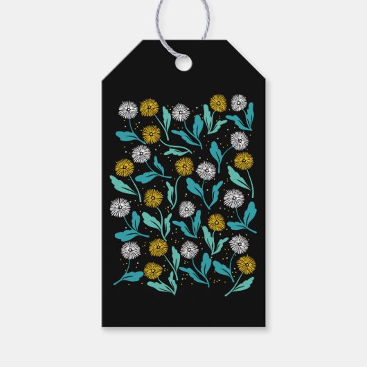 Spring Paardebloem Bloemen en Bladeren Design Cadeaulabel (Voorkant)