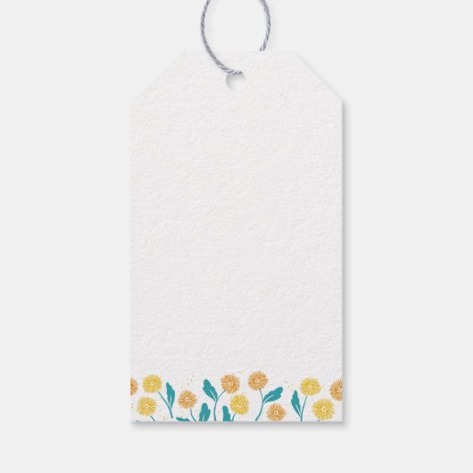 Spring Paardebloem Bloemen en Bladeren Design Cadeaulabel (Achterkant)