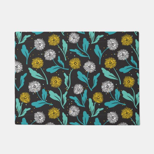 Spring Paardebloem Bloemen en Bladeren Design Deurmat (Voorkant)