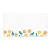 Spring Paardebloem Bloemen en Bladeren Design Etiket (Voorkant)