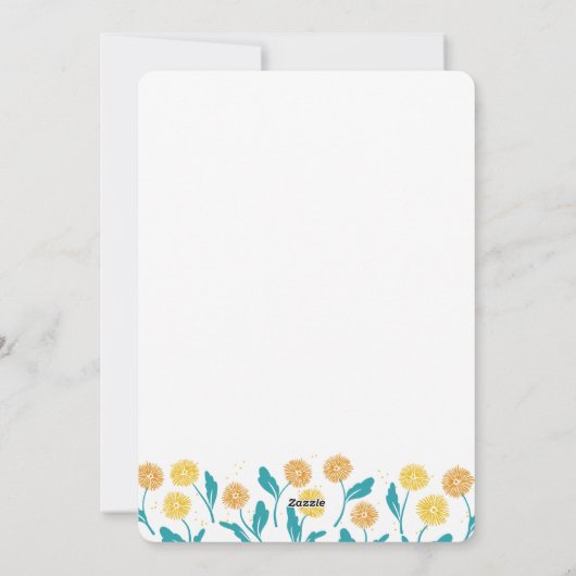 Spring Paardebloem Bloemen en Bladeren Design Feestdagenkaart (Achterkant)