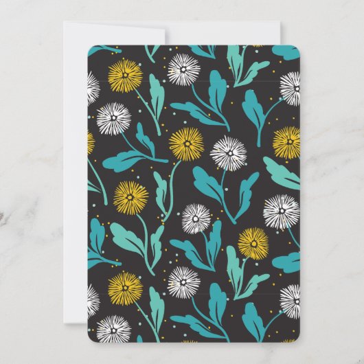 Spring Paardebloem Bloemen en Bladeren Design Feestdagenkaart (Voorkant)