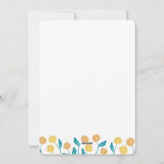 Spring Paardebloem Bloemen en Bladeren Design Feestdagenkaart (Achterkant)