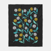 Spring Paardebloem Bloemen en Bladeren Design Fleece Deken (Voorkant)