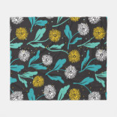Spring Paardebloem Bloemen en Bladeren Design Fleece Deken (Voorkant (Horizontaal))