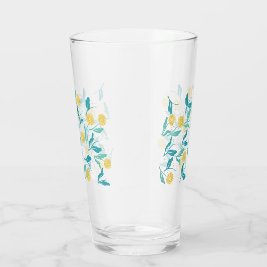 Spring Paardebloem Bloemen en Bladeren Design Glas (Rechts)