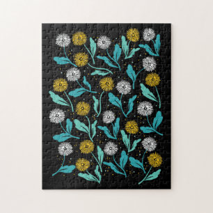 Spring Paardebloem Bloemen en Bladeren Design Legpuzzel