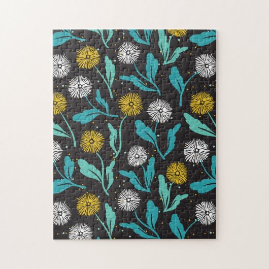 Spring Paardebloem Bloemen en Bladeren Design Legpuzzel (Verticaal)