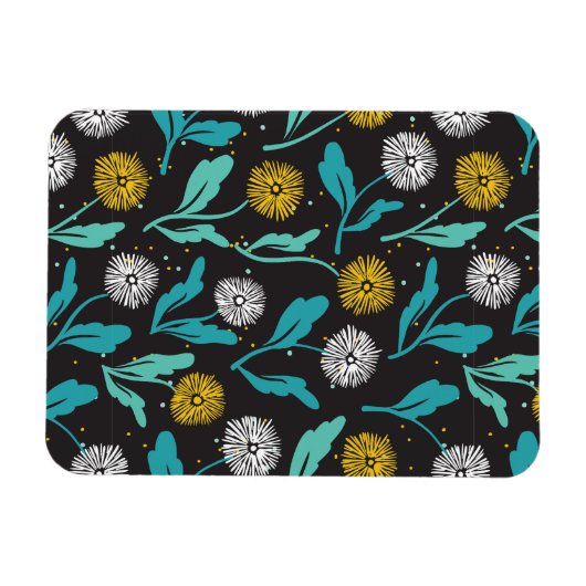 Spring Paardebloem Bloemen en Bladeren Design Magneet (Horizontaal)