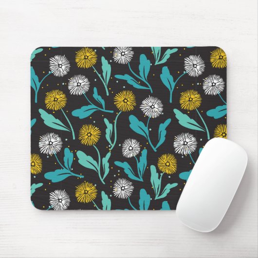 Spring Paardebloem Bloemen en Bladeren Design Muismat (Met muis)