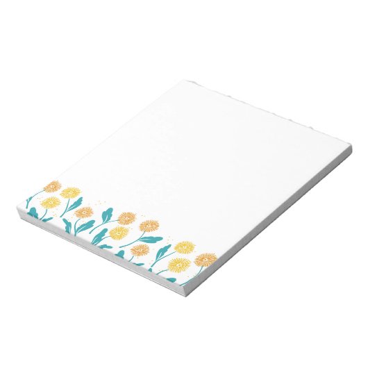 Spring Paardebloem Bloemen en Bladeren Design Notitieblok (Linkerzijde)