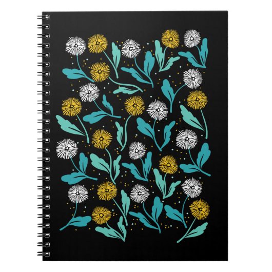 Spring Paardebloem Bloemen en Bladeren Design Notitieboek (Voorkant)