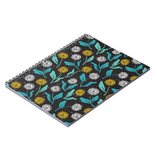 Spring Paardebloem Bloemen en Bladeren Design Notitieboek (Linkerzijde)