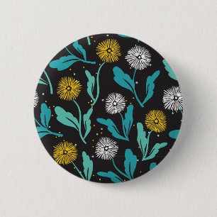 Spring Paardebloem Bloemen en Bladeren Design Ronde Button 5,7 Cm