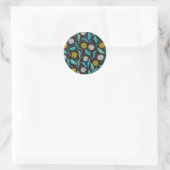 Spring Paardebloem Bloemen en Bladeren Design Ronde Sticker (Tas)