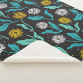 Spring Paardebloem Bloemen en Bladeren Design Sherpa Deken (3/4)