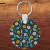Spring Paardebloem Bloemen en Bladeren Design Sleutelhanger (Voorkant)