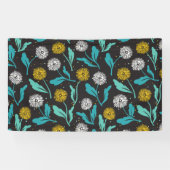 Spring Paardebloem Bloemen en Bladeren Design Spandoek (Horizontaal)