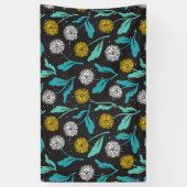 Spring Paardebloem Bloemen en Bladeren Design Spandoek (Verticaal)