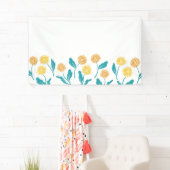 Spring Paardebloem Bloemen en Bladeren Design Spandoek (Insitu)