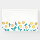 Spring Paardebloem Bloemen en Bladeren Design Spandoek (Horizontaal)