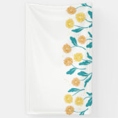 Spring Paardebloem Bloemen en Bladeren Design Spandoek (Verticaal)