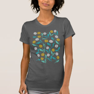 Spring Paardebloem Bloemen en Bladeren Design T-shirt