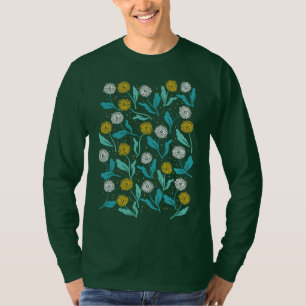Spring Paardebloem Bloemen en Bladeren Design T-shirt