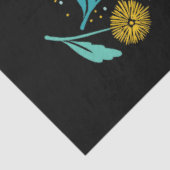 Spring Paardebloem Bloemen en Bladeren Design Tissuepapier (Detail)