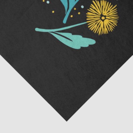 Spring Paardebloem Bloemen en Bladeren Design Tissuepapier (Detail)