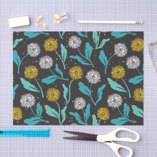 Spring Paardebloem Bloemen en Bladeren Design Tissuepapier (Craft)