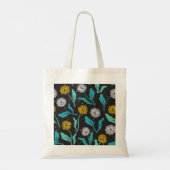 Spring Paardebloem Bloemen en Bladeren Design Tote Bag (Achterkant)