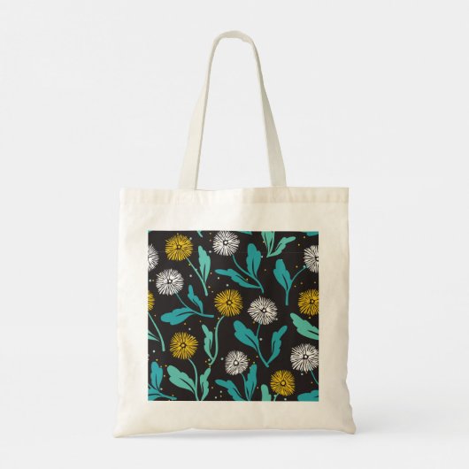 Spring Paardebloem Bloemen en Bladeren Design Tote Bag (Achterkant)