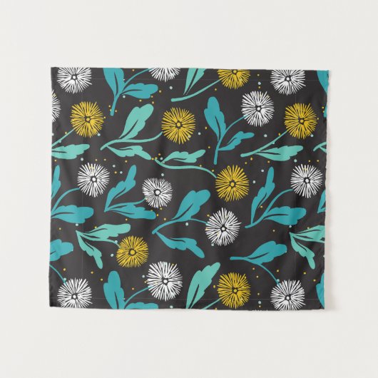Spring Paardebloem Bloemen en Bladeren Design Wandkleed (Voorkant (horizontaal))