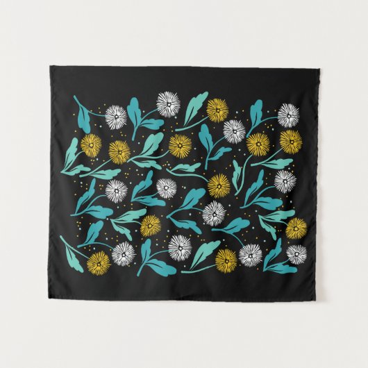 Spring Paardebloem Bloemen en Bladeren Design Wandkleed (Voorkant (horizontaal))