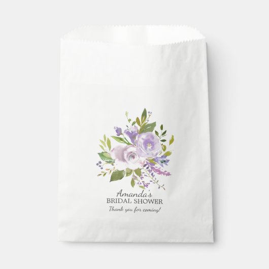 Spring Paarse Lavender Floral Shower Favor Bags Bedankzakje (Voorkant)