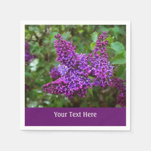 Spring Paarse Lilacs gepersonaliseerd Servet (Voorkant)