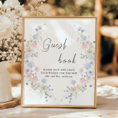 Spring Paarse Roze Wildflower Guestbook Sign Poster