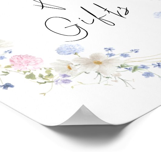 Spring Paarse Roze Wildflower Kaarten en geschenke Poster (Hoek)