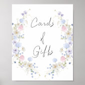 Spring Paarse Roze Wildflower Kaarten en geschenke Poster (Voorkant)