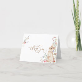 Spring Paashaas Baby shower Dank u kaart