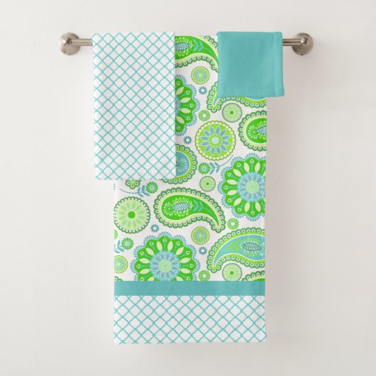 Spring Paisley Bath Towel Set Bad Handdoek (Insitu)