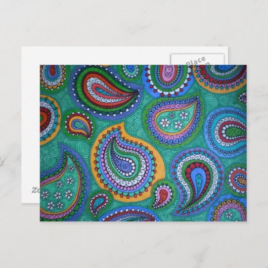 Spring Paisley Briefkaart (Voorkant / Achterkant)